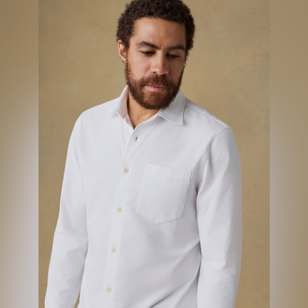 Faherty White Long-Sleeve Button-Down Shirt